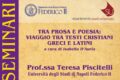 Napoli: Università degli Studi di Napoli Federico II - Seminario "Tra Prosa e Poesia: Viaggio tra testi cristiani greci e latini.