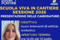 Edilizia scolastica, pubblicato l'Avviso "Scuola Viva in Cantiere" – Sessione 2026. Presentazione candidature a partire dalle ore 12 del 15 luglio 2026.Scadenza ore 12 del 15 settembre 2026